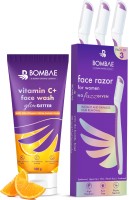 Bombae Vitamin C Face Wash and Facial Hair Removal Razor (Set of 3) Combo