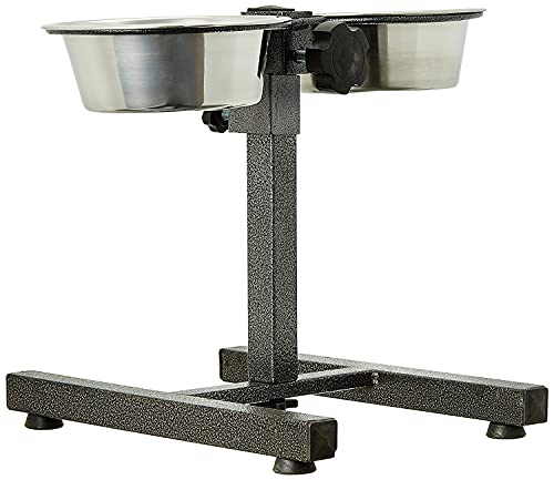 Royale Dog Bowl Set of 2 with Height-Adjustable Stand, Dog Feeding Station with 2 Removable Bowls Cat Feeder Metal Elevated Raised Standing Feeder Bowl Set (X-Large(4000 ML X 2 Bowl)