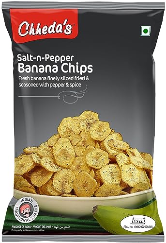 Chheda’s Salt N Pepper Banana Chips – Crispy Banana Chips (350g Pack of 1)