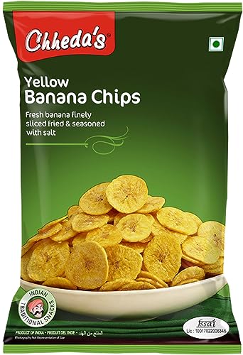 Chheda’s – Yellow Banana Chips – Banana Wafers – Crispy Chips – Tasty Yummy Snacks – 300 Gm Pack of 1