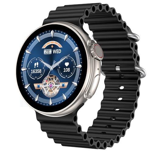 Fire-Boltt Asteroid 1.43” Super AMOLED Display Smart Watch, One Tap Bluetooth Calling, 466 * 466 px Resolution, 123 Sports Modes, in-Built Voice Assistance, 350mAh Large Battery (Silver Black)
