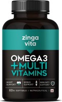 Zingavita Omega 3 Fish Oil + Multivitamin For Immunity Energy & Heart Health(60 Capsules)