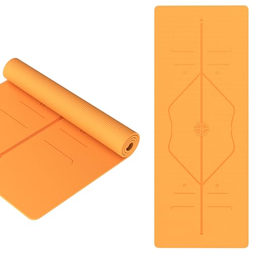 Lifelong Yoga mat for Women & Men TPE Material 6mm Anti-Slip Yoga Mat with Bag for Gym Workout|Exercise Mat For Home Gym|Yoga Mat For Gym Workout and Yoga Exercise (Peach, LLYM73)