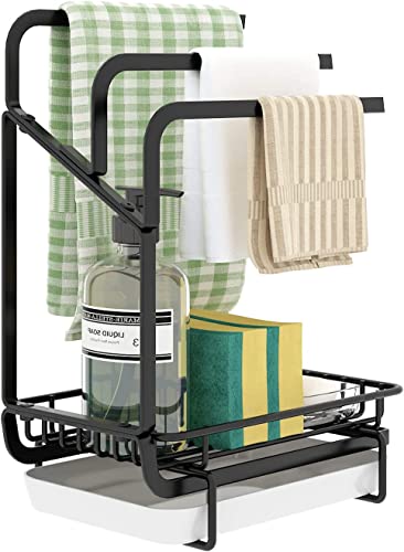 FELTHOUSE Kitchen sink organizer – Sink Storage Rack with Accessories | Modern Kitchen Sink Organizers for Efficient Storage and Organization | Multi-Purpose Sink Rack and Organizer for Kitchen | Stylish Sink Stand and Rack for Kitchen Accessories