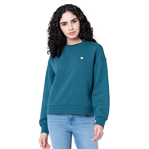 Mode By Red Tape Women’s Turquoise Solid Sweatshirt_MWS0084-XL