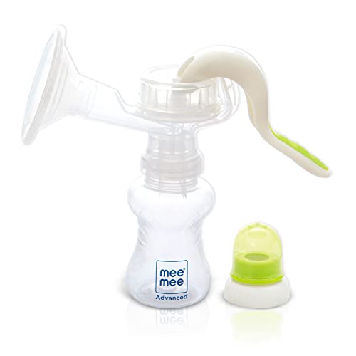 Mee Mee Comfort Manual Breast Pump – BPA-Free, Soft Silicone Shield, Soothing Massage, Portable & Easy to Clean – Perfect for Breastfeeding Mothers (White)