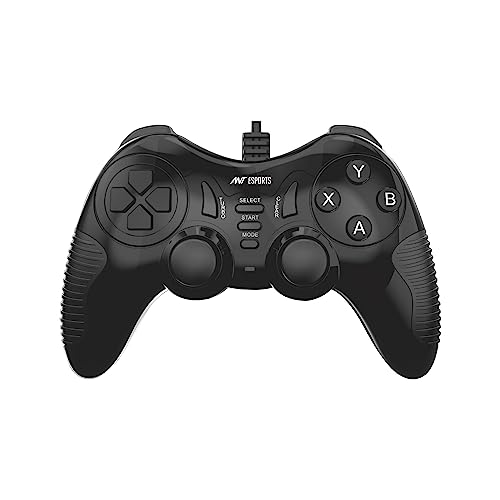 Ant Esports GP115 Wired Gamepad, Compatible for PC & Laptop Computer (All Windows Systems) / PS3 / Android TV Set/Media Box – Black