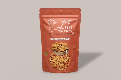 LILA DRY FRUITS 100% Roasted Whole Cashews | Peri Peri Cashew | Premium Kaju nuts | Nutritious & Delicious | Gluten Free | Source of Minerals & Vitamins | Dry Fruits 1000 gm