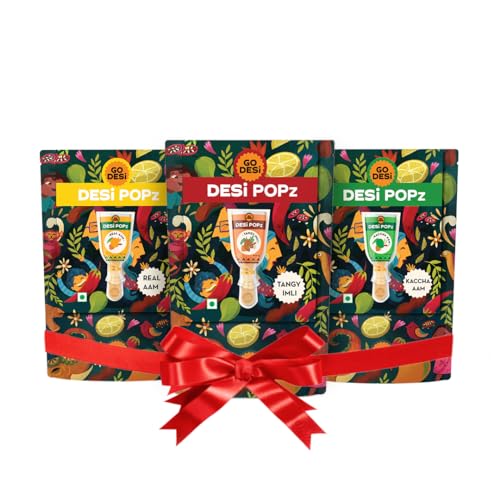 GO DESi Assorted Pops, Imli Candy, Aam Candy, 3 x Pack of 10 pcs, Desi Popz, 8g x 30 pcs, 240 g