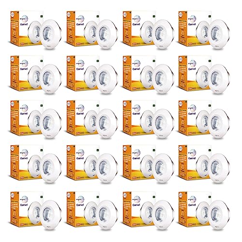 wipro Garnet 2W LED Integrated Spotlight | Green Color | Compact Design Ceiling Spot Light for Cabinets & Wardrobes| Cutout – 33mm|Pack of 12