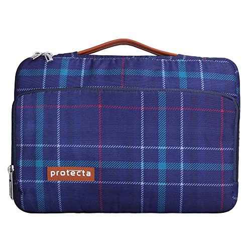 Protecta Oscar 360˚ Protection Waterproof 14 Inch Laptop Bag for Men & Women Ideal for Office & College with Soft Interiors & Retractable Handle – (Plaid Print)