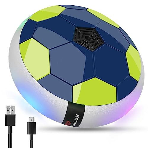 Wembley C-Type USB Rechargeable Battery Powered Hover Football Indoor Electric Floating Hover Ball Soccer | Smart Air Football | Fun Game for Kids Toys for Boys and Girls Birthday Gift – Blue