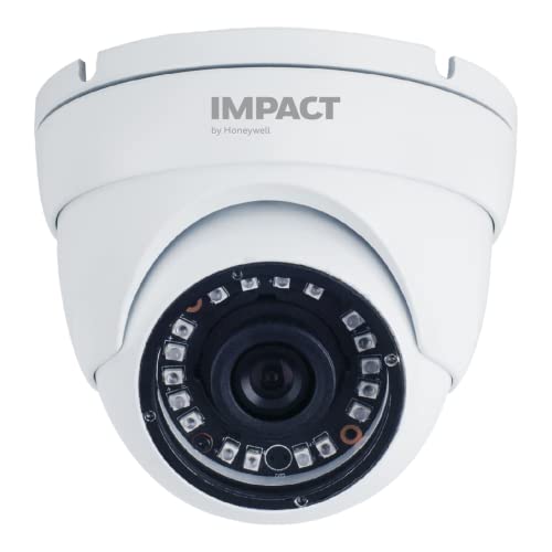 IMPACT by Honeywell 2MP Dome CCTV Camera I 1080P Real time high Resolution AHD Wired Camera I 3.6MM Fixed Lens Up to 20M IR Distance I Soft OSD Controller I Made in India I Metal Housing-White