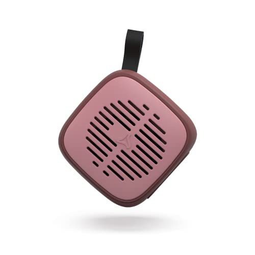 SYSKA Qube BS501 5W, Ultra-Portable Mini Wireless Bluetooth Speaker with Mic, HD Sound, 10 Meter Working Range, Made in India, Type C Charging with Voice Assistant – (Brick Brown)