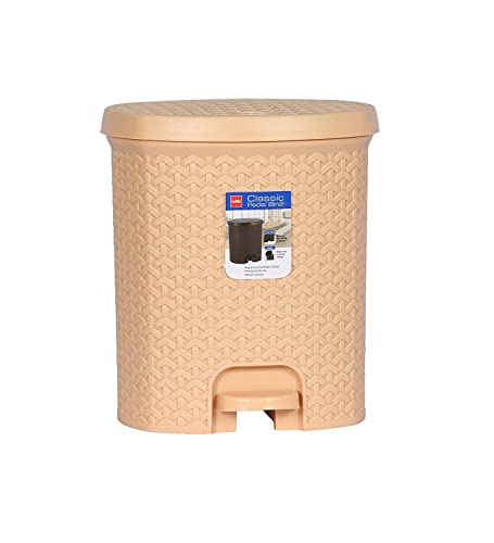 CELLO Classic Plastic Pedal Bin, 12 litres, Beige