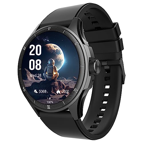 beatXP Vega Neo 1.43″ (3.6 cm) Super AMOLED Display, One-Tap Bluetooth Calling Smart Watch, Metal Body, 466 * 466px, 500 Nits Brightness (Black)