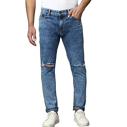 Dennis Lingo Men’s Slim Fit Stretchable Denim Solid Jeans (Indigo)
