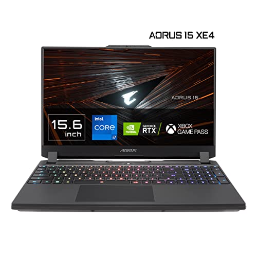 GIGABYTE AORUS 15 XE4, 15.6″ Thin Bezel QHD 165Hz, Intel Core i7-12700H 12th Gen, RTX 3070Ti 8GB Graphics, Gaming Laptop (16GB/Supports NVMe PCIe Gen4 1TB SSD/Windows 11 Home/Office 365/ Black)