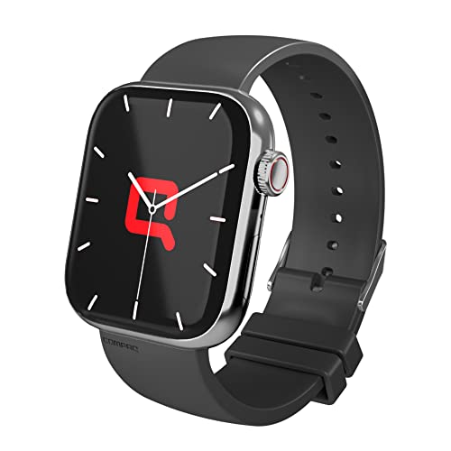 Compaq Q Watch Dimension Series with 1.81″ HD Display| BT Calling| Instant Messaging Notification| Blood Pressure Monitoring| Heart Rate Monitoring | Wireless Charging| Smartwatch (Gray)