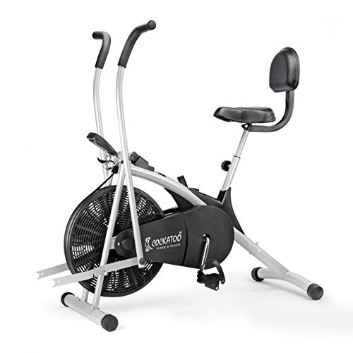Cockatoo AB06WBC Stainless Steel Exercise Bike with Moving Handle, Back Support and Adjustable Cushioned Seat,(DIY Do It Yourself Installation,1 Year Warranty)