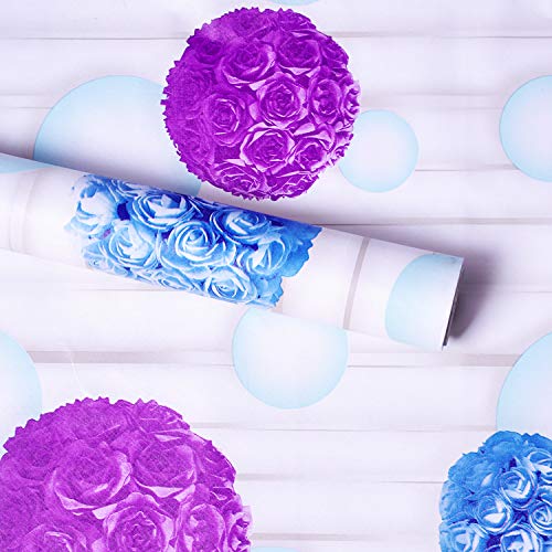 Wollzo Colorful Flowers self Adhesive Wallpaper ( 45 x 300 cm )