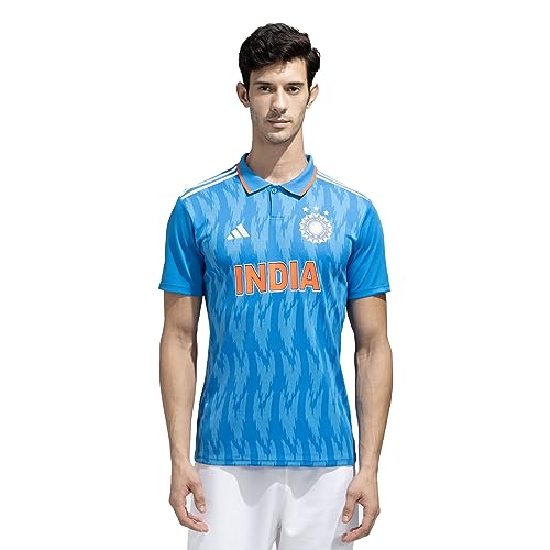 Adidas Men Polyester India Cricket ODI Fan JSY M, Cricket Jersey BRBLUE,X-Small
