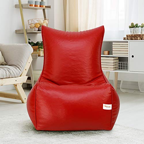 Sattva Chair Style Bean Bag XXXL Bean Bag Filled (with Beans) – Red*