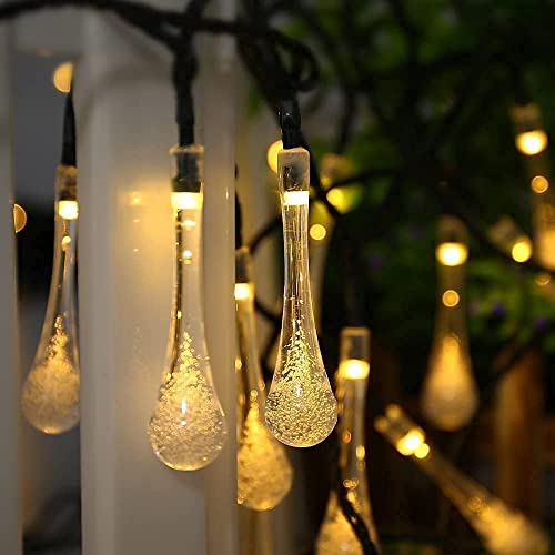 Lexton Warm White Fairy Water Drop String Ball Light LED Outdoor String Lights Waterproof Crystal Water Drop Fairy Lights, Decoration Lighting for Diwali,Home, Garden, Christmas (Pack of 1)