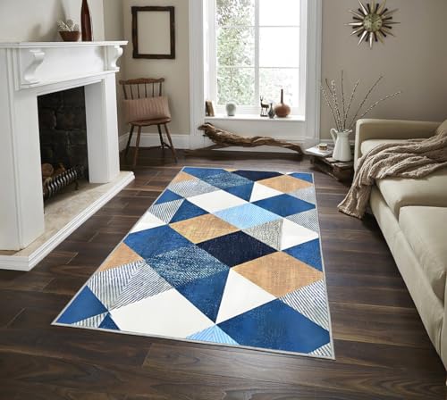 BSB HOME 3 x 5 Feet 3D Jet Multi Printed 3D Jet Vintage Persian Carpet/Rug/Runner and Carpets for Bedroom/Living Area/Home and Offices with Anti Slip Backing (3×5 ft, Crystal)