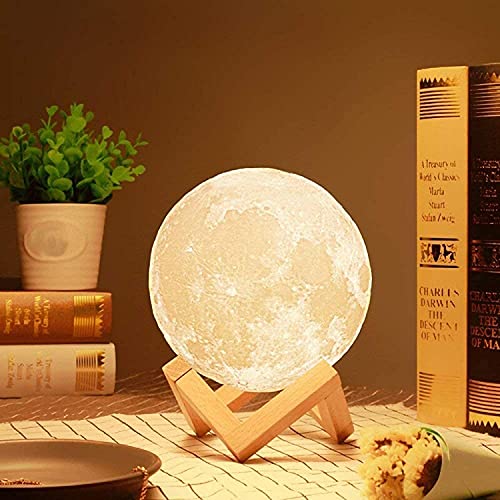 3D Moon Lamp 7 Colour 15 cm Changeable Sensor Moon Night Lamp for Bedroom, Touch Lamp, Moonlight Lamp with Stand & USB for Bedside, Valentine Gifts, Festival Gifts, Corporate Gifts, Wedding Gifts…