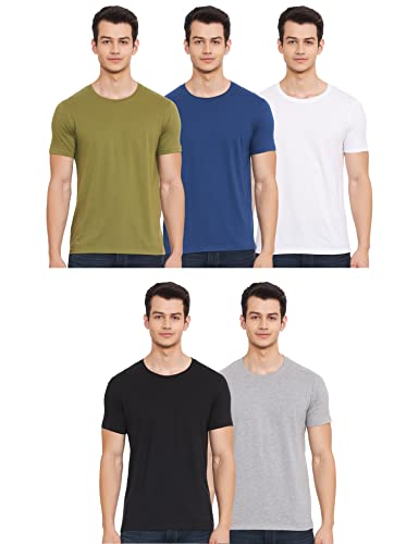 OOBANI Men’s Regular Fit T Shirt (OB1W21MFK004_Navy_S)