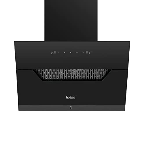 Hindware Smart Appliances Olenna 75cm Kitchen Chimney comes with Autoclean technology and maximum suction power of 1200 m3/hr and have motion sensor and filterless technology (Black 75cm)