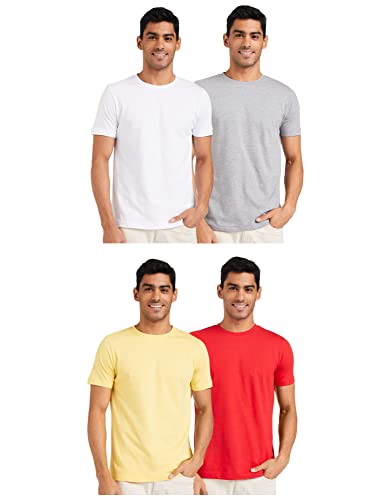 Amazon Brand – Symbol Men’s Solid Regular Fit T-Shirt (Pack of 5) (SS20SYMTEE42-C_Multi-CLR3 M)