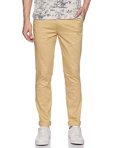 DIVERSE Men’s Slim Fit Casual Trousers (DCMCT35SC19L32-1089B_Khaki_30)