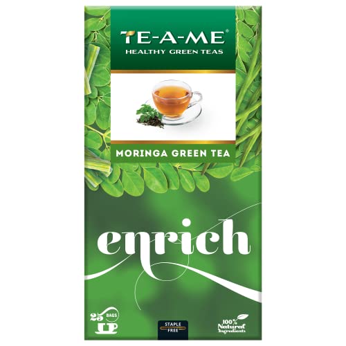 TE-A-ME Moringa Healthy Green Tea, 25 Tea Bags