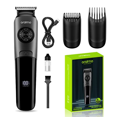 Oraimo Men’s Trimmer,Beard Trimmer for Men,Corded & Cordless use,40 Length Settings, 90mins Cordless Runtime,Type-C Fast Charging, IPX7 Waterproof,LED Display
