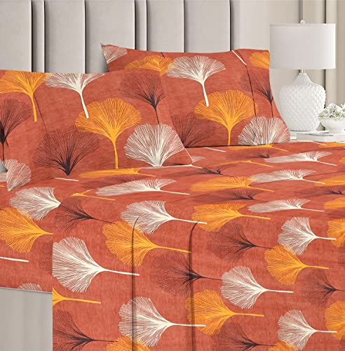 BSB HOME 100% Microfiber Flat Double Bedsheets with 2 Pillow Covers | Double Bed Breathable | Wrinklefree | UltraSoft 144 TC Supersoft |88″ x 88″ or 225×228 cm, 7 x 7 Feet | Motif Design-Light Mehroon