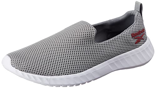 Reebok Men Inbound Slip on M Pure Grey 4R / Flash RED/Flat Grey 9