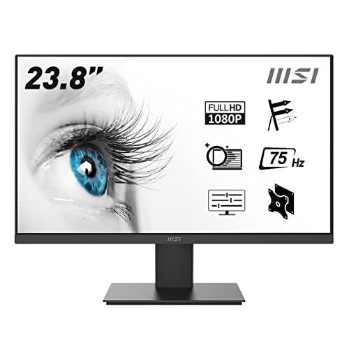 MSI PRO MP241X 24-Inch Full HD Computer Monitor – Professional LED Monitor with 75Hz Refresh Rate, Anti-Glare & Anti-Flicker Technology PC Monitor for Desktop (Black)