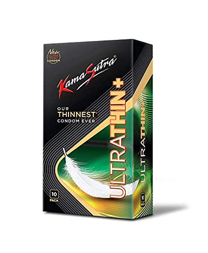 KamaSutra UltraThin+ Condoms for Men for Closest Feel for Couple, Clear, 10 Count