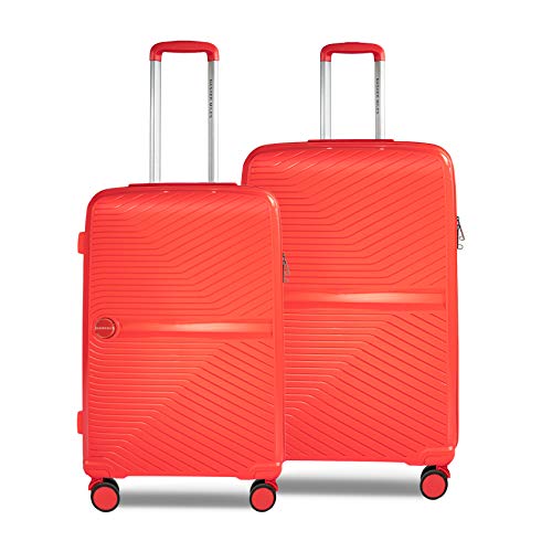 Nasher Miles Bruges Hard-Sided Polypropylene Luggage Set of 2 Red Trolley Bags (65 & 75 cm)