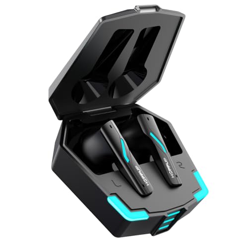 HOPPUP Predator Xo4 Gaming Earbuds with 50H Playtime| 35ms Low Latency Gaming Mode|13mm Drivers| Type c Fast Charging| Bluetooth 5.3| RGB LEDs Light| Black Color for Gaming, Music, Entertainment, Gym