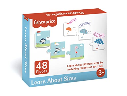 Fisher-Price Learn About Sizes – 48 Pieces Jigsaw Puzzles for Kids Age 3+ Years & Above – Learning and Development Puzzles – Learning Sizes – Fun & Learn with Colorful Puzzles
