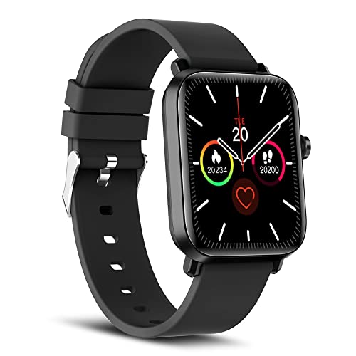 SYSKA Pluto SW250 Smart Watch Premium Metal Body, 1.69″ Display, 200+ Cloud & Customizable Watch Faces, Smart Notifications for Calls, SMS, Whatsapp with Battery Runtime-Upto 10 Days (Space Black)