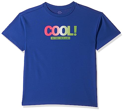 Peter England Girl’s Solid Regular Fit T-Shirt (PGKCERG2D21151_Medium Blue