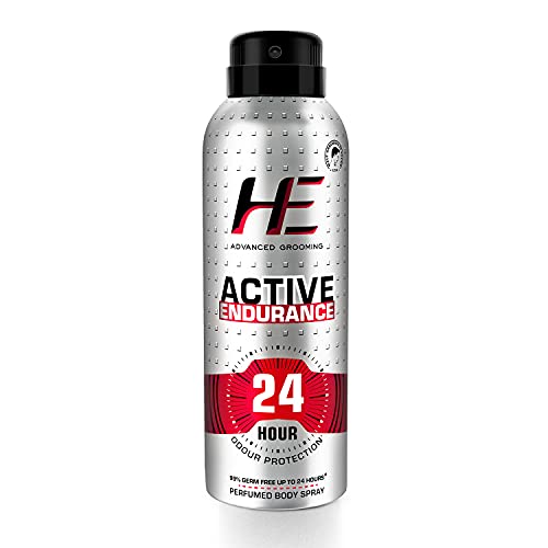 He Active Endurance Perfumed Body Spray, 150ml For Today’s Active Men, 24 Hour Odor Protection* 99% Germ Free Up To 24 Hours