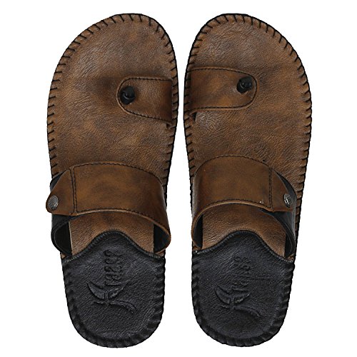 Kraasa Slippers & Flip Flops For Men Camel UK 10