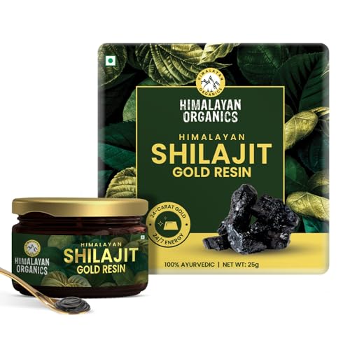 Himalayan Organics Shilajit Gold Resin – 20g | Contains 24 Carat Gold | 100% Ayurvedic | Pure and Natural Shilajeet | Helps to Boost Immunity, Energy, Strength, Stamina, and Overall Health – 25G