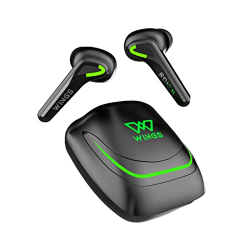Wings Phantom 760 Wireless Earphones, Earbuds with Low Latency 40 ms, Sync App Support, Gaming Designed case with LED Lights, Bullet ChargeTM Headphones, Bluetooth 5.3 TWS Airpods
