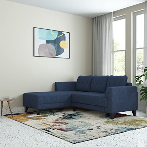 Amazon Brand – Solimo Tissburg 5 Seater RHS Sectional Sofa (Fabric, Blue)